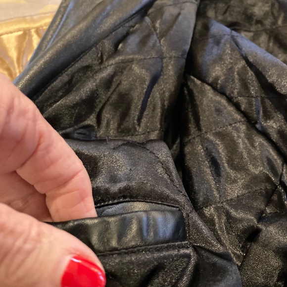 Vintage BILL BLASS Leather Bomber Jacket Black Size XXL - Picture 9 of 15